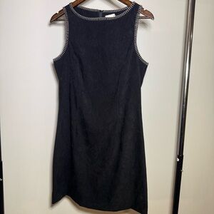 Jodi Kristopher Black Mini Dress with Tan Accents Size 13, Vintage, 90s, Preppy